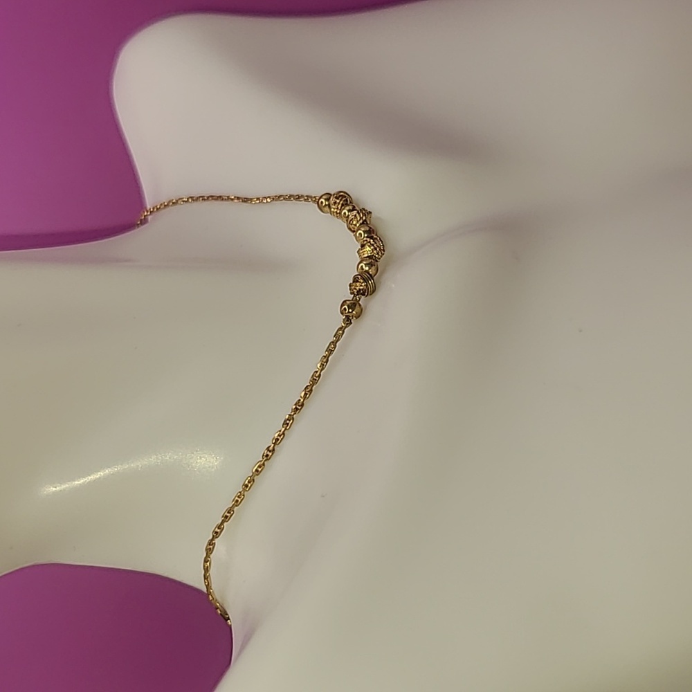 Gold Tone Necklace With Gold Tone Balls